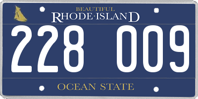 RI license plate 228009