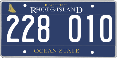 RI license plate 228010