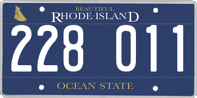 RI license plate 228011