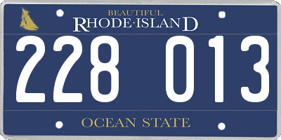 RI license plate 228013