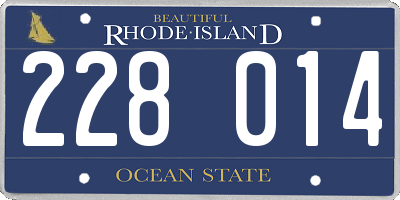 RI license plate 228014