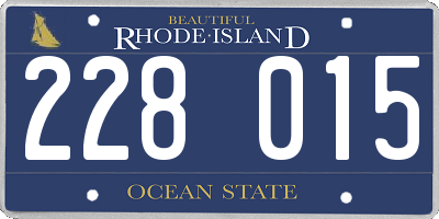 RI license plate 228015