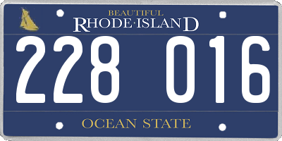 RI license plate 228016