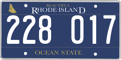 RI license plate 228017