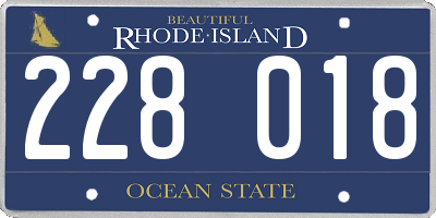RI license plate 228018