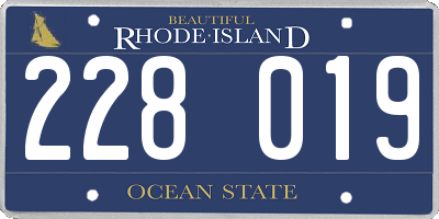 RI license plate 228019