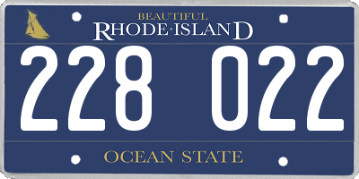 RI license plate 228022
