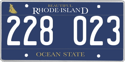 RI license plate 228023