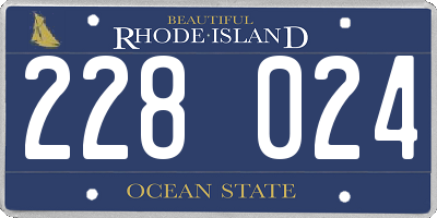RI license plate 228024