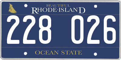 RI license plate 228026