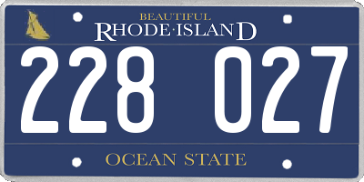 RI license plate 228027