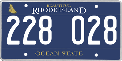 RI license plate 228028