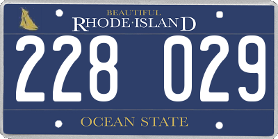 RI license plate 228029