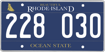 RI license plate 228030