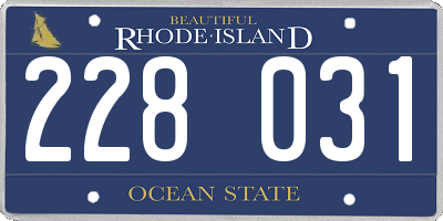 RI license plate 228031