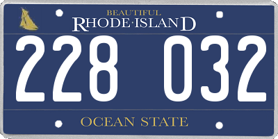 RI license plate 228032