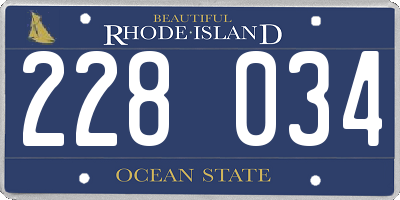 RI license plate 228034
