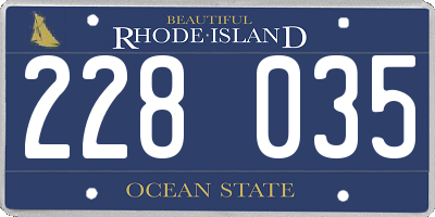 RI license plate 228035