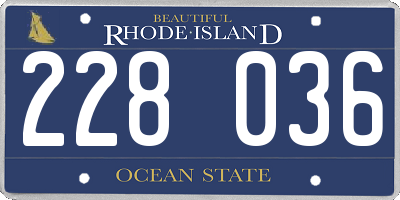RI license plate 228036