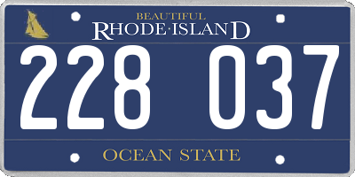 RI license plate 228037