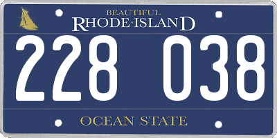 RI license plate 228038