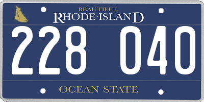 RI license plate 228040