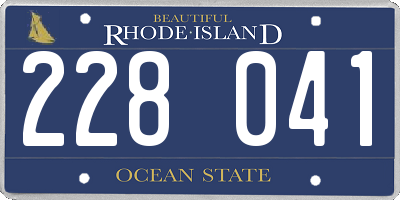 RI license plate 228041