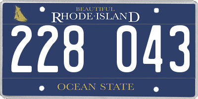 RI license plate 228043