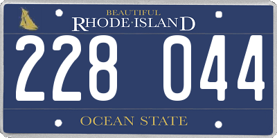 RI license plate 228044