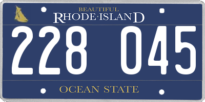 RI license plate 228045