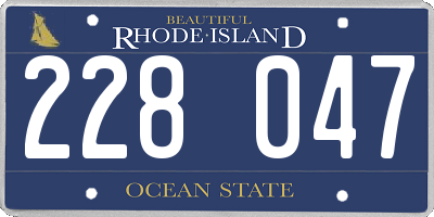 RI license plate 228047