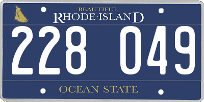 RI license plate 228049