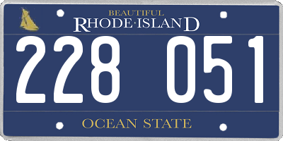 RI license plate 228051