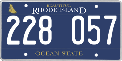 RI license plate 228057