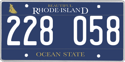 RI license plate 228058