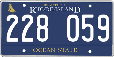 RI license plate 228059