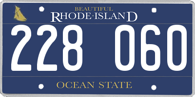 RI license plate 228060