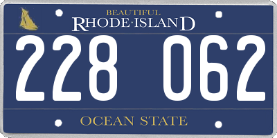 RI license plate 228062