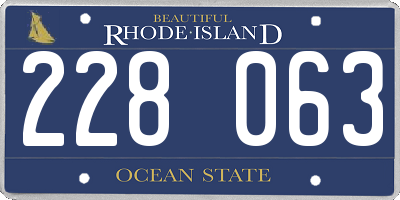 RI license plate 228063