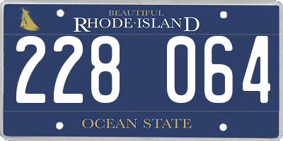 RI license plate 228064