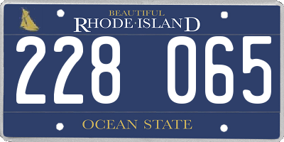 RI license plate 228065