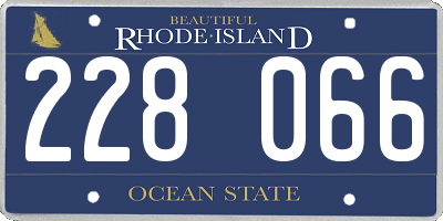 RI license plate 228066
