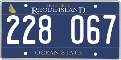 RI license plate 228067