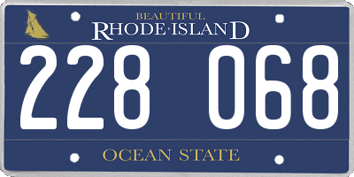 RI license plate 228068
