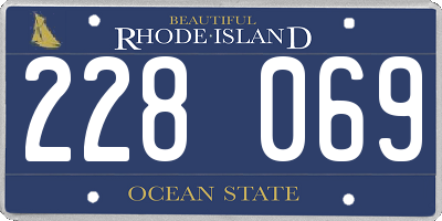 RI license plate 228069