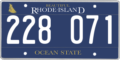 RI license plate 228071