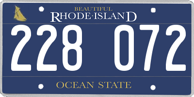 RI license plate 228072