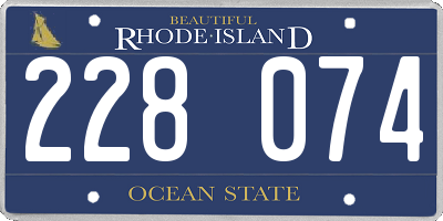 RI license plate 228074