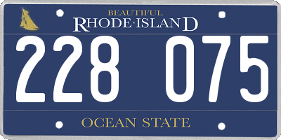 RI license plate 228075