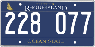 RI license plate 228077